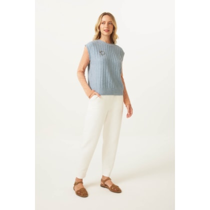Calca Yogini Algodao Cenoura Gappy Off White