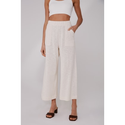 Calca Yogini Algodao Pantacourt Ipe (P) Creme