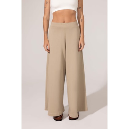 Calca Yogini Algodao Pantalona Felicia Areia