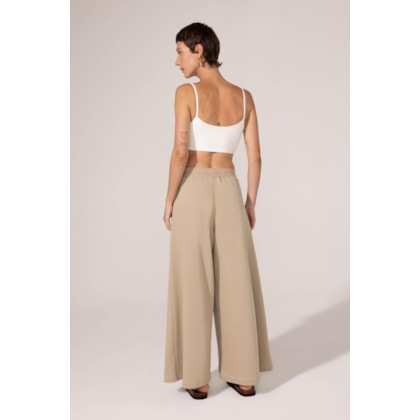 Calca Yogini Algodao Pantalona Felicia Areia