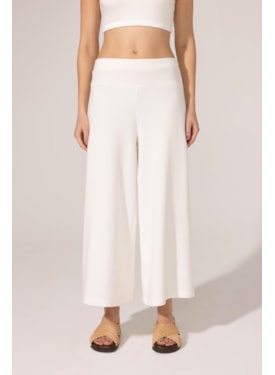 Calca Yogini Canelado Pantacourt Vania Off White