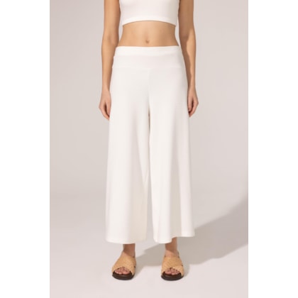 Calca Yogini Canelado Pantacourt Vania Off White
