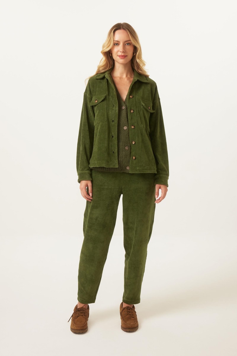 Calca Yogini Cotele Cenoura Heidi Militar