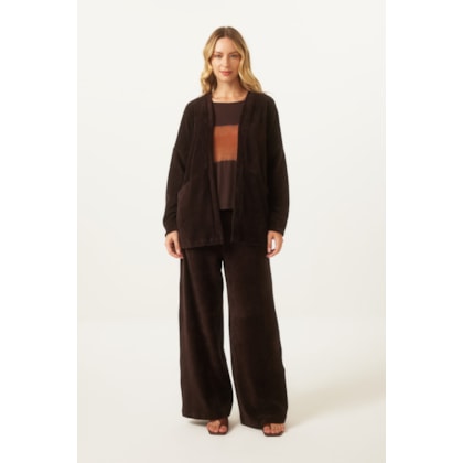 Calca Yogini Cotele Wide Leg Heidi Marrom