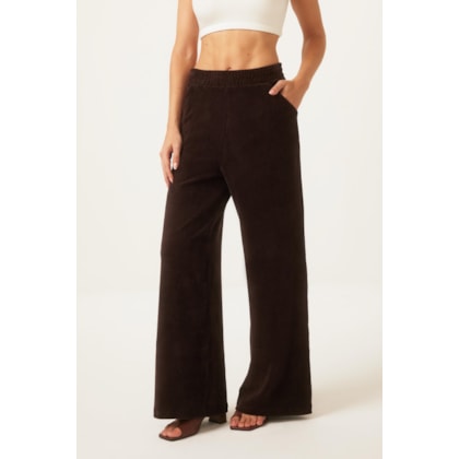 Calca Yogini Cotele Wide Leg Heidi Marrom