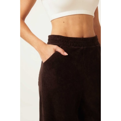Calca Yogini Cotele Wide Leg Heidi Marrom