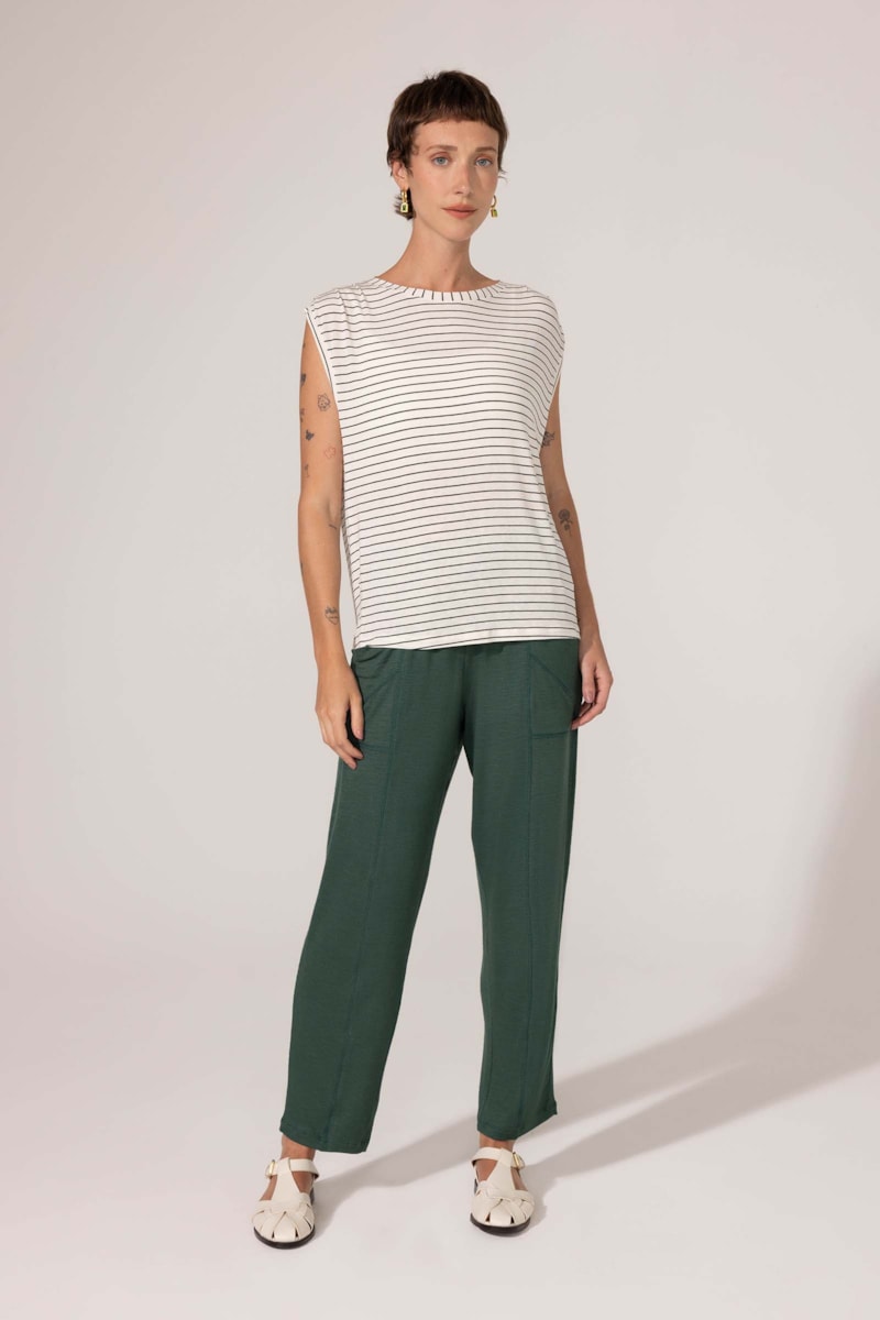 Calca Yogini Flame Cenoura Paty Verde Escuro