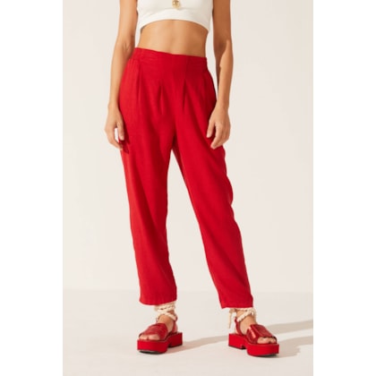 Calca Yogini Linho Cenoura Gilda Dye Vermelho