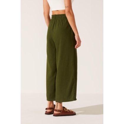 Calca Yogini Linho Pantacourt Dye Eunice Verde
