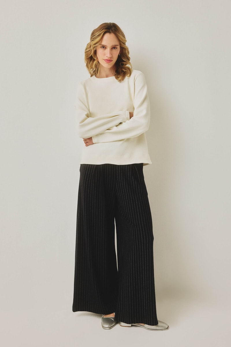 Calca Yogini Pantalona Risca Eleonora Preto