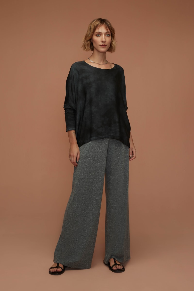 Calca Yogini Recycled Pantalona Aruna Mescla Preto