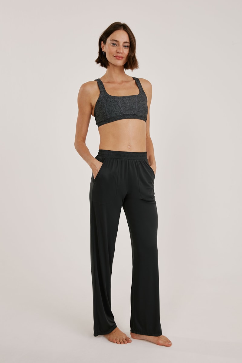 Calca Yogini Reta Dry Uv Palma (P) Preto