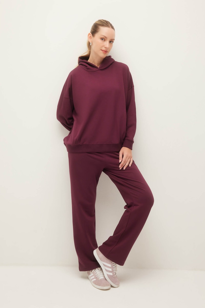 Calca Yogini Reta Felpada Martha Uva