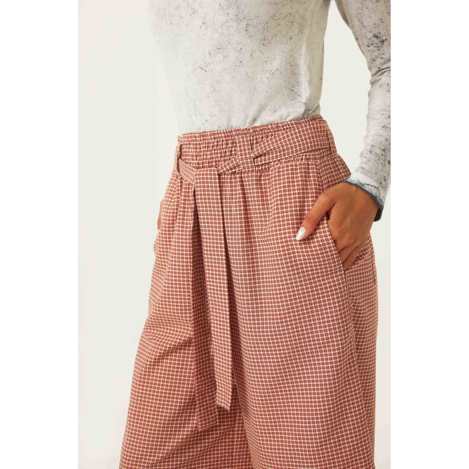 Calca Yogini Xadrez Pantalona Gloria Ferrugem