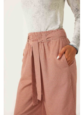 Calca Yogini Xadrez Pantalona Gloria Ferrugem