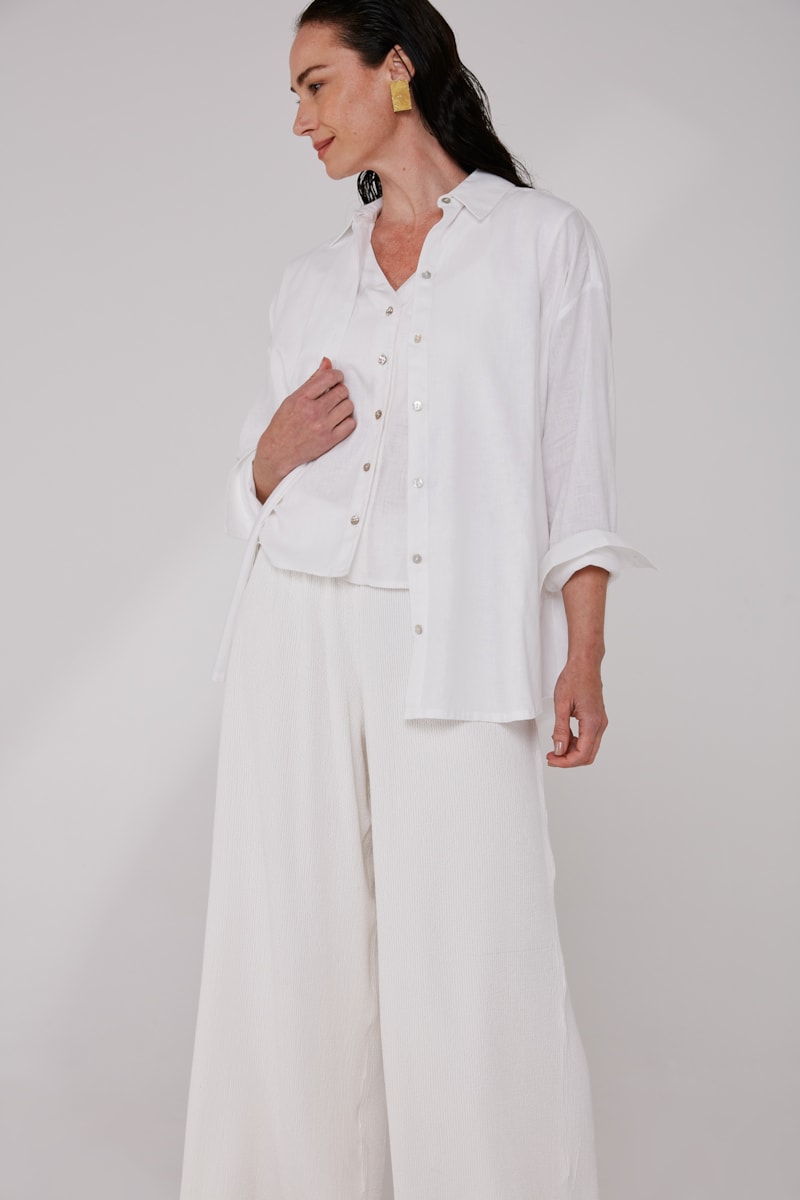 Camisa Yogini Linho Ella Dye Off White