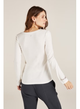 Camiseta Yogini Algodao v Amalia Off White