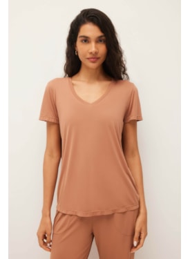Camiseta Yogini Dec v Dry Uv Palma (46) Marrom