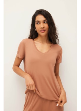 Camiseta Yogini Dec v Dry Uv Palma (46) Marrom