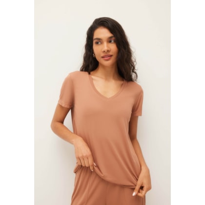 Camiseta Yogini Dec v Dry Uv Palma (46) Marrom