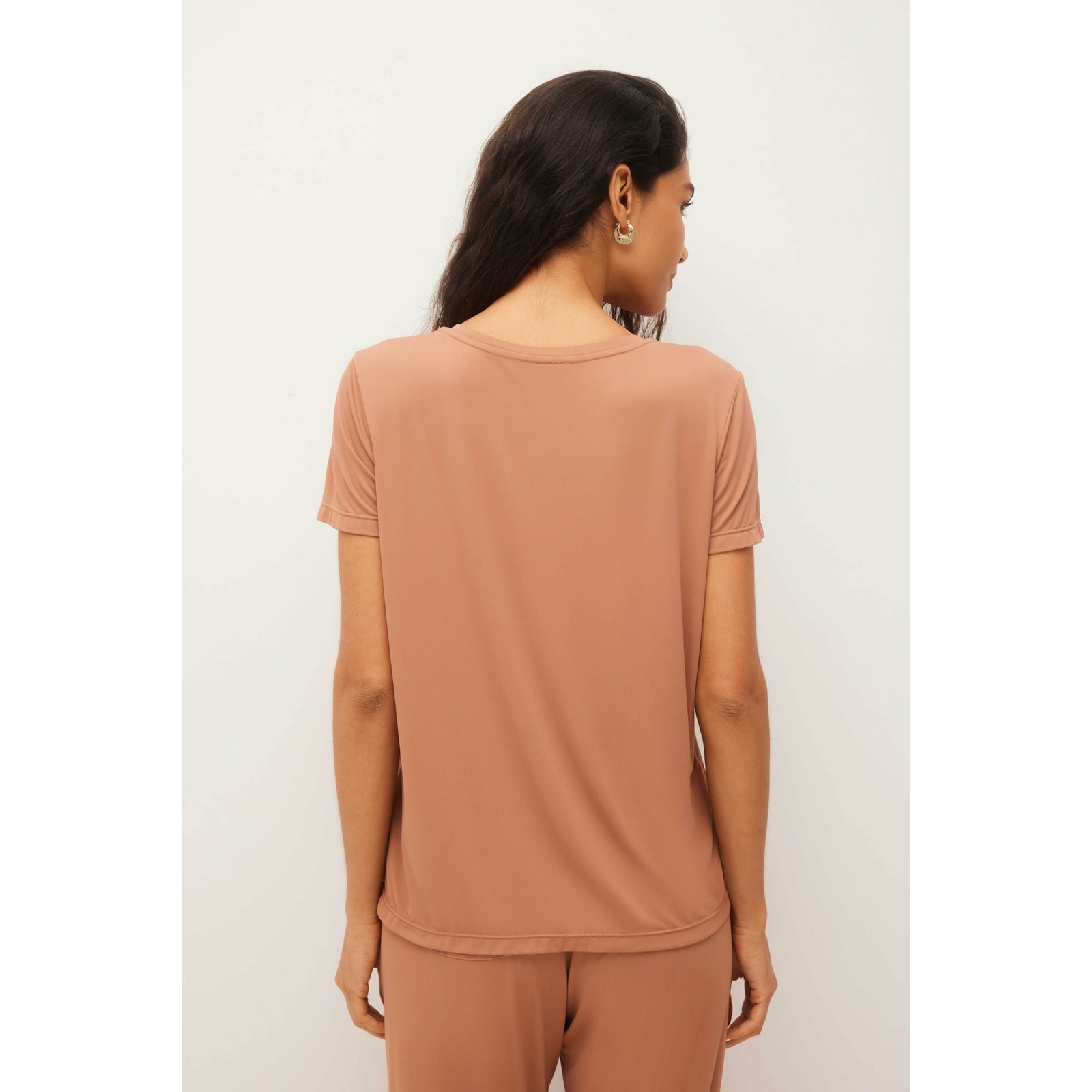 Camiseta Yogini Dec v Dry Uv Palma (46) Marrom