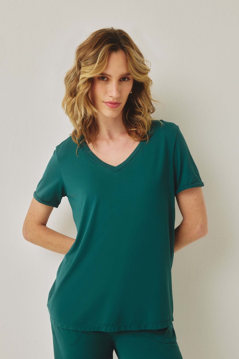 Camiseta Yogini Dec v Dry Uv Rubi (47) Verde