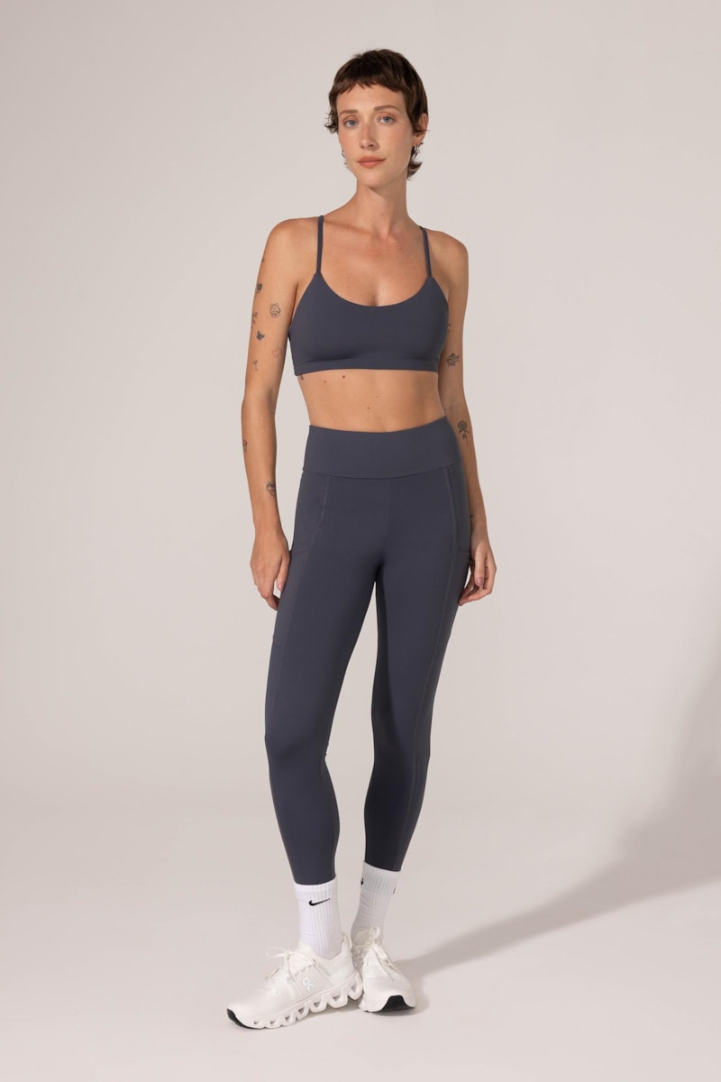 Legging Yogini Bolso Maju Cinza Escuro
