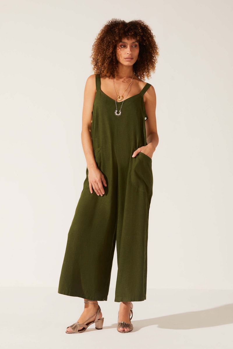 Macacao Yogini Linho Gilda Dye Verde