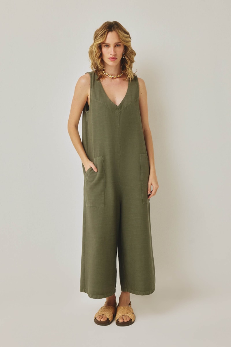 Macacao Yogini Liocel/Alg Reta Norah Verde Lotus