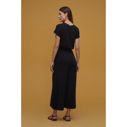 Macacao Yogini Moletom Bambu Pantacourt Preto