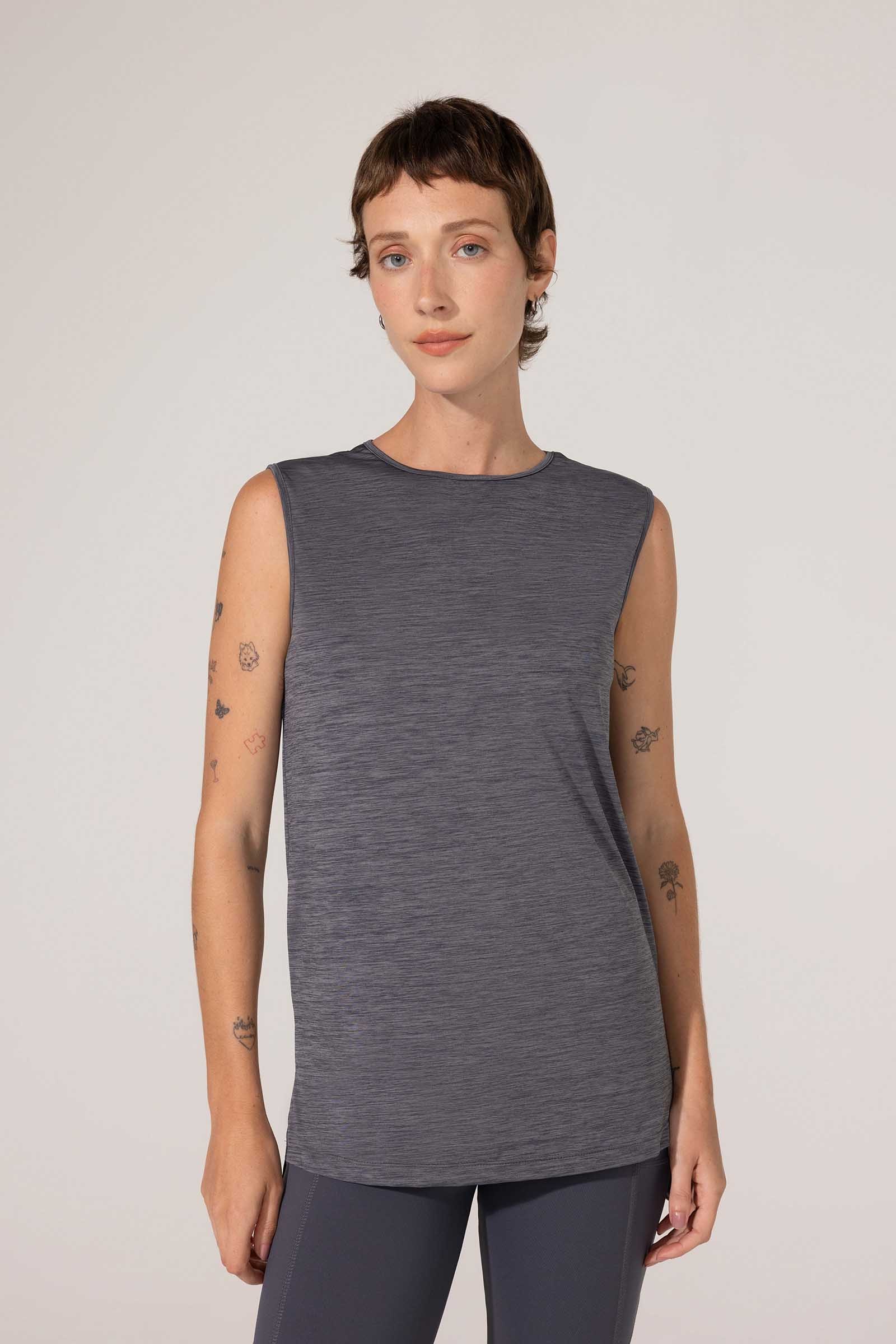 Regata Yogini Long Alba Cinza Escuro