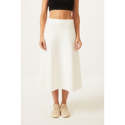 Saia Evasê Off White Matelassê Gappy