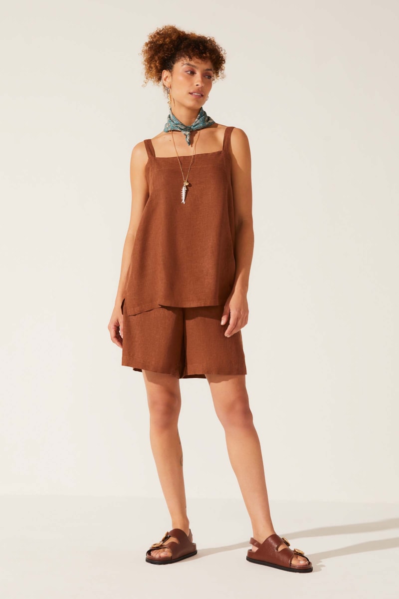 Short Dye Camelo Linho Eunice