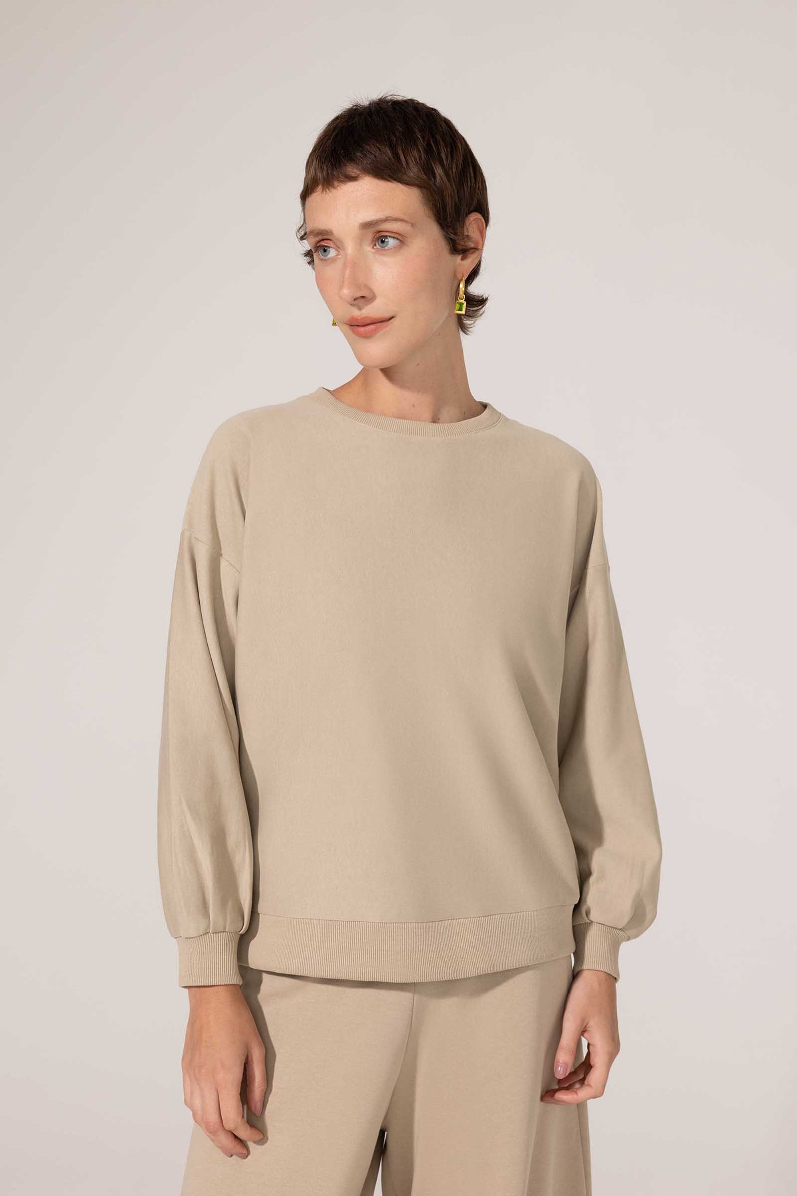 Sweatshirt Areia Algodão Felícia 