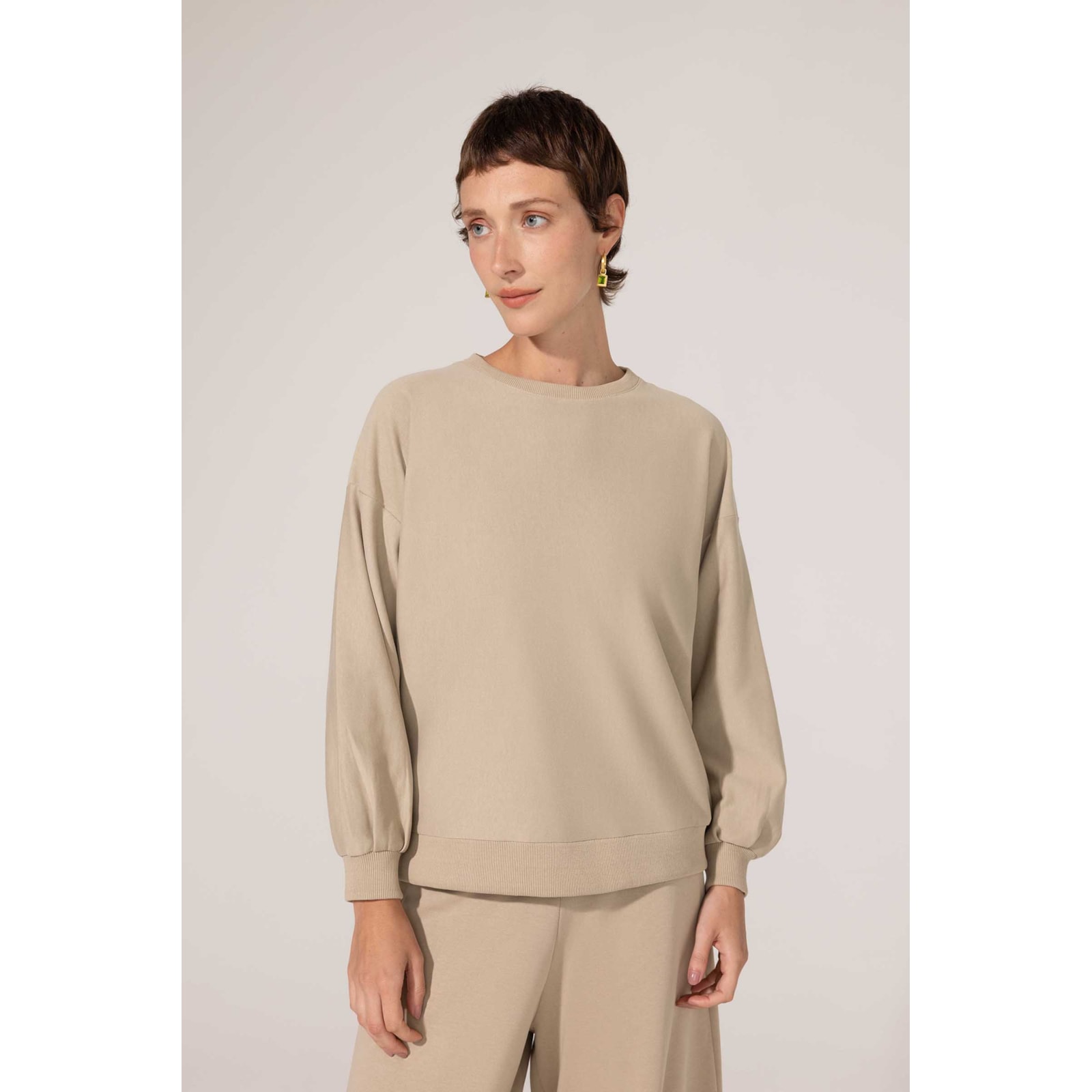 Sweatshirt Areia Algodão Felícia 