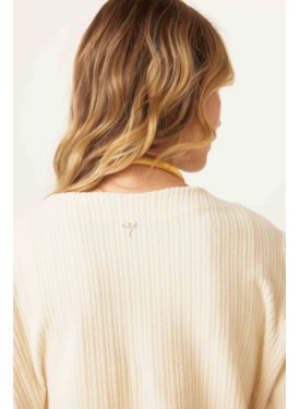 Sweatshirt Creme Algodão Pérola