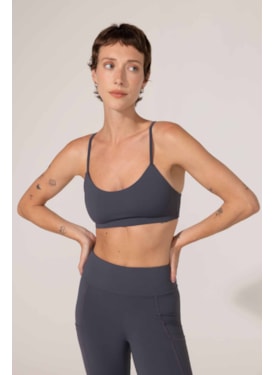 Top Yogini Alca Fina Maju Cinza Escuro