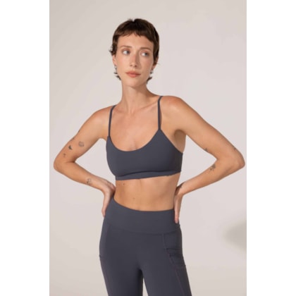 Top Yogini Alca Fina Maju Cinza Escuro