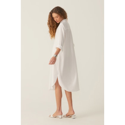 Vestido Chemise Dye Off White Linho Florence