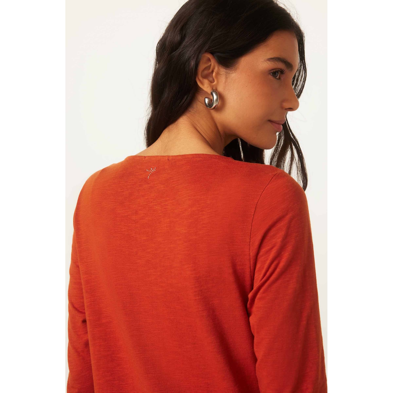 Vestido Evasê Ferrugem Algodão Paola
