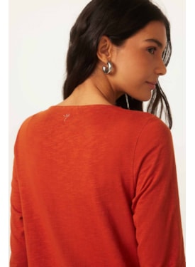 Vestido Evasê Ferrugem Algodão Paola