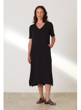 Vestido Yog Moletom Bambu New Isis (P) Preto
