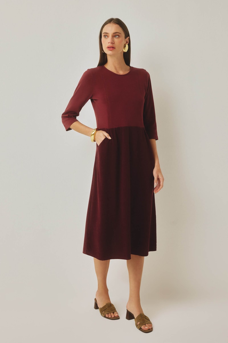 Vestido Yogini Alg e Liocel Safira Bordo