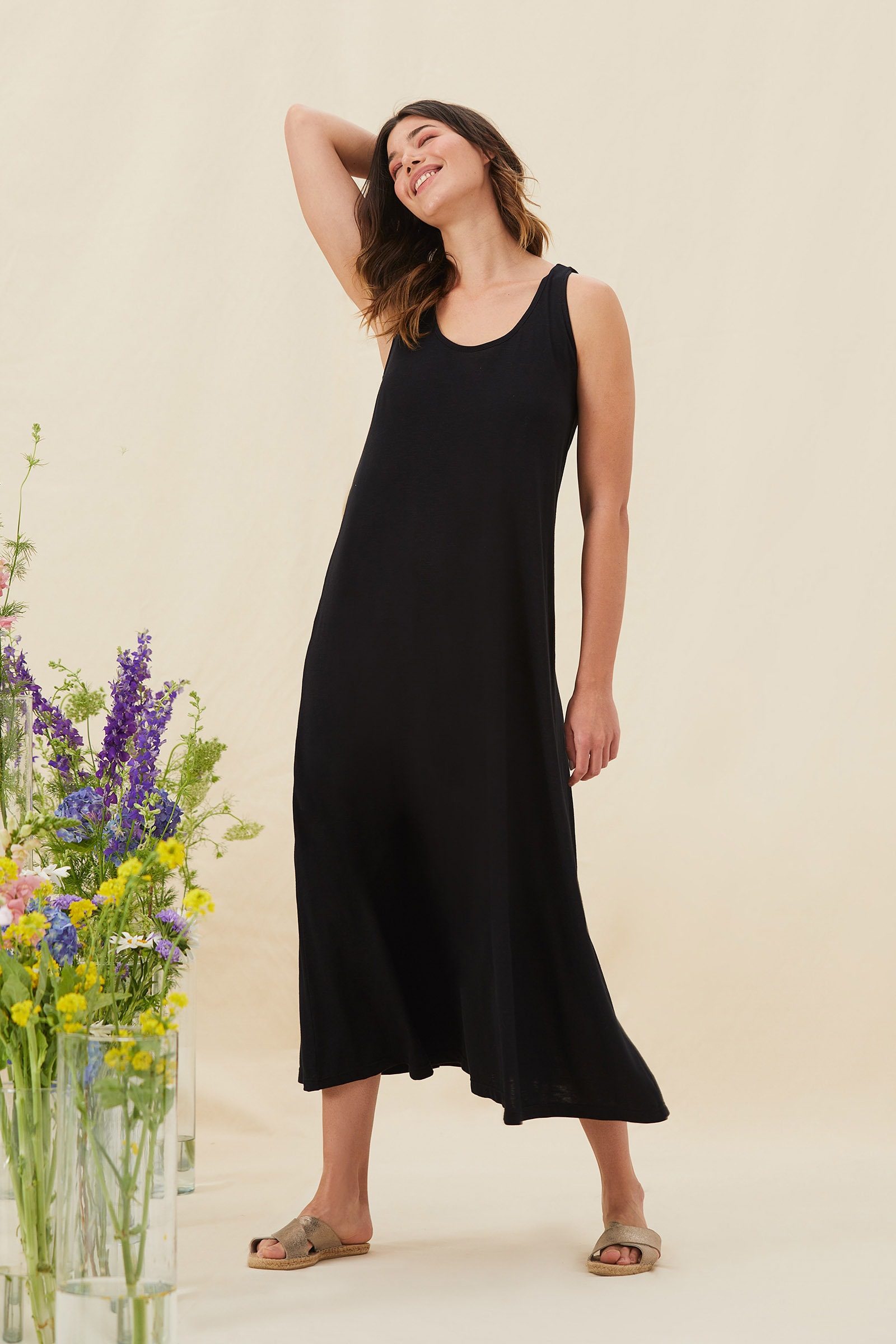 Vestido Yogini Algodao Nadador Rubi (P) Preto