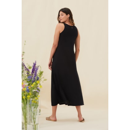 Vestido Yogini Algodao Nadador Rubi (P) Preto