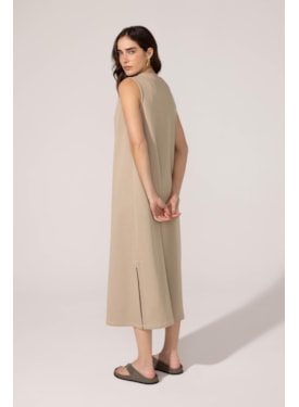 Vestido Yogini Algodao Regata Felicia Areia