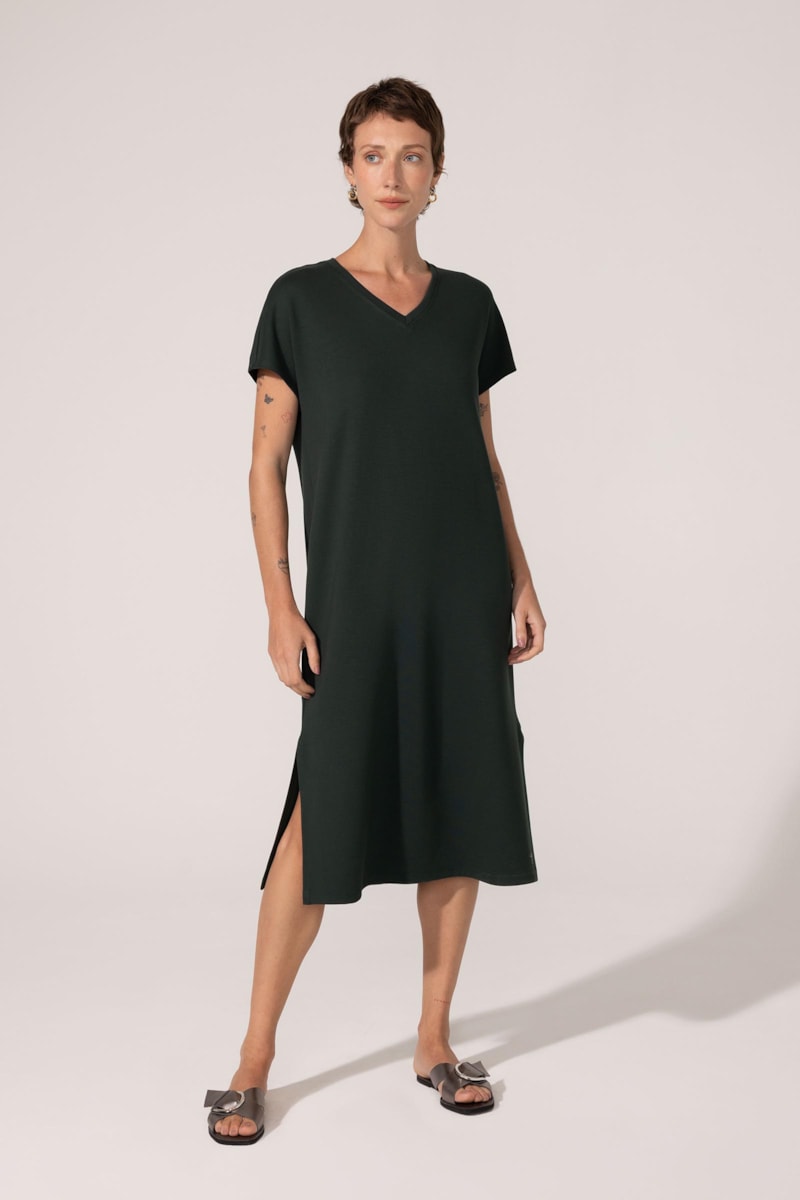Vestido Yogini Dec v Verena Verde Escuro