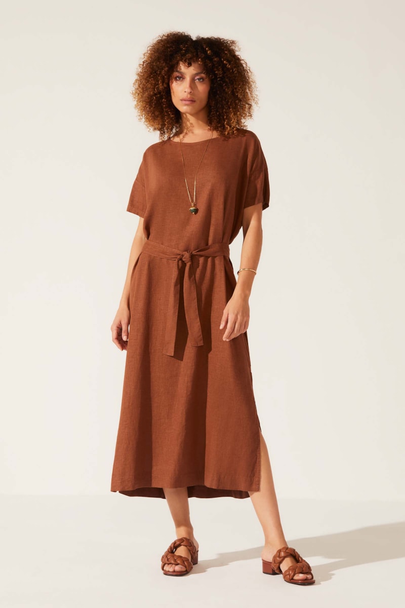 Vestido Yogini Linho Mc Dye Eunice Camelo