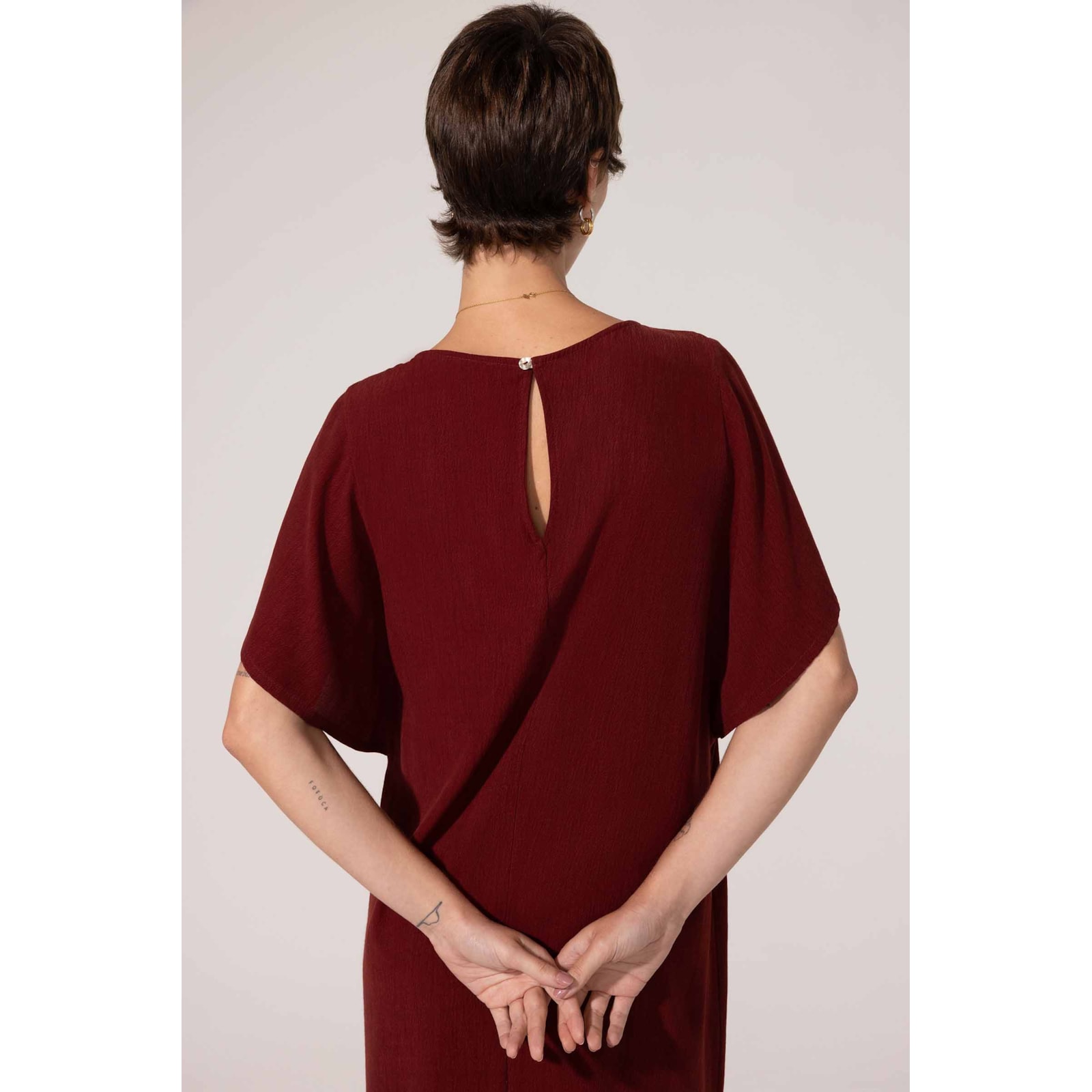Vestido Yogini Liocel Dalva Bordo