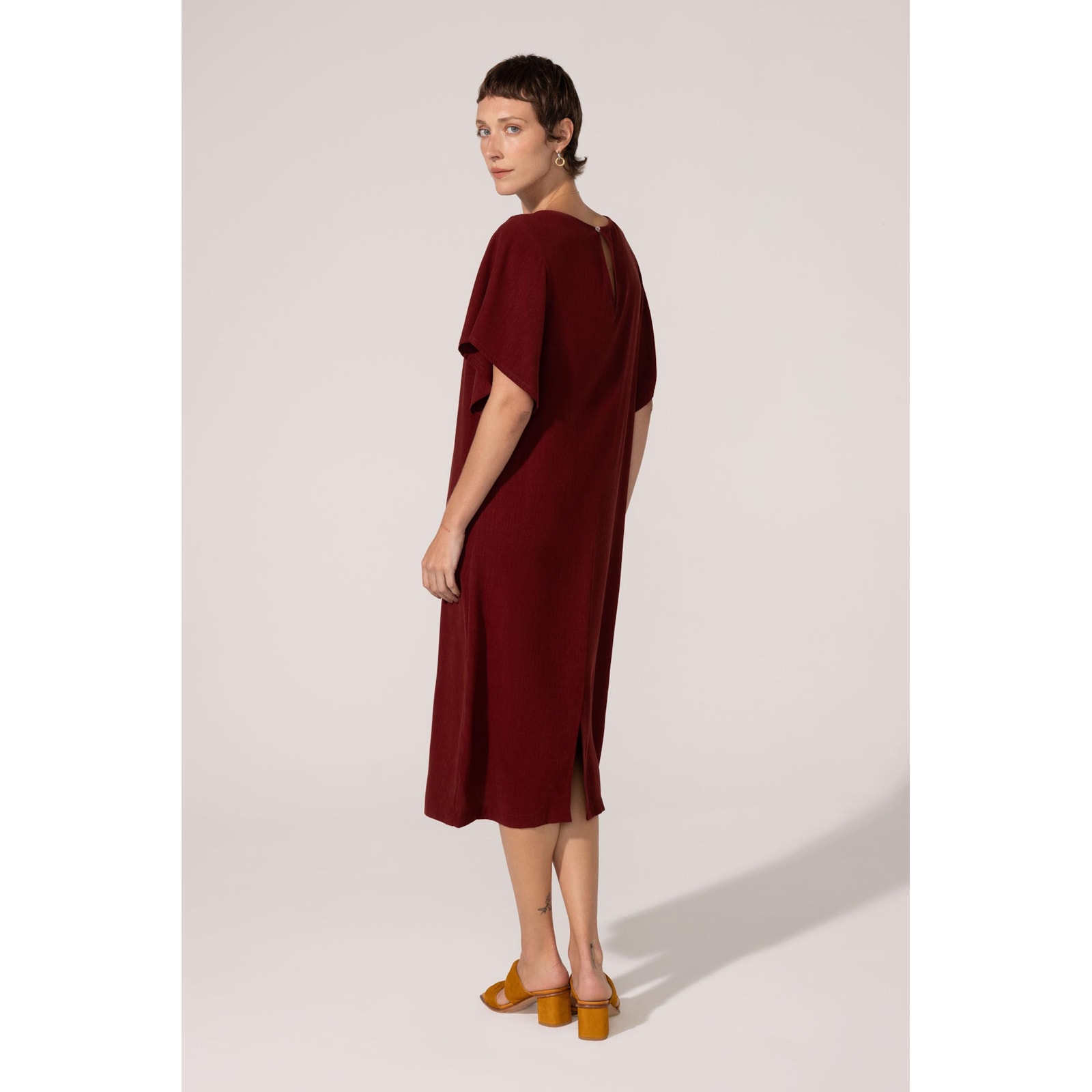 Vestido Yogini Liocel Dalva Bordo